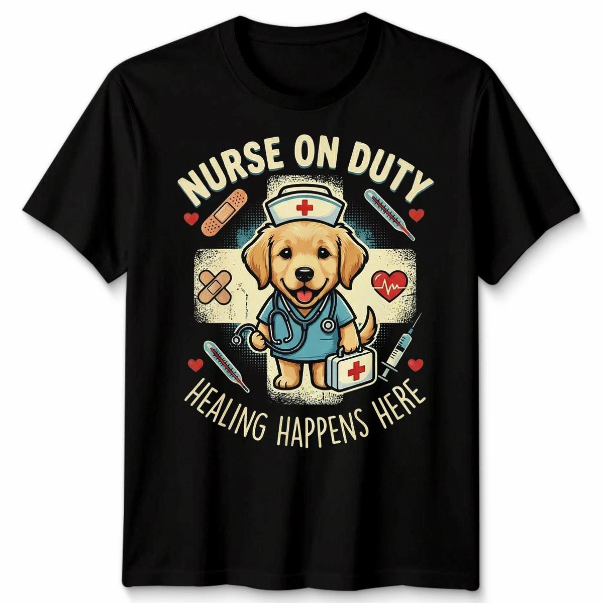 RN Nurse On Duty Pet Nurse Humor Medical Mens Womens T Shirt Dog Lover S