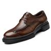 Men'S Retro Low-Top Casual Leather Shoes Spring Autumn Leather Single Shoes Business Dress British Lace-Up Men'S Shoes