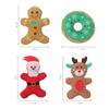 Pet Dog Plush Noise Chewing Toy Santa Claus Elk Gingerbread Man Donut Cat Dog Christmas Holiday Series Cartoon Style Cute Puzzle Supplies