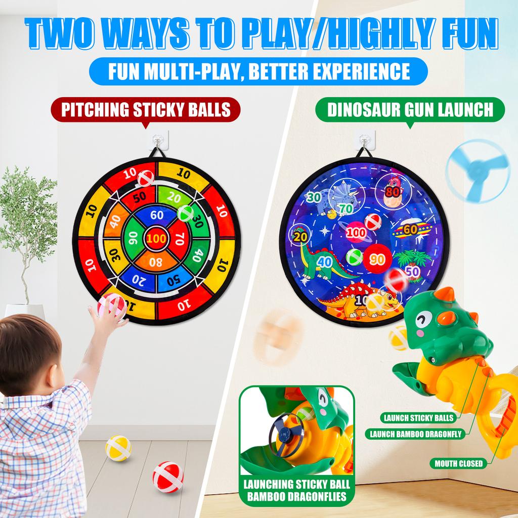 Children's double-sided dartboard featuring sticky balls and darts indoor/outdoor sports fun play party games playthings