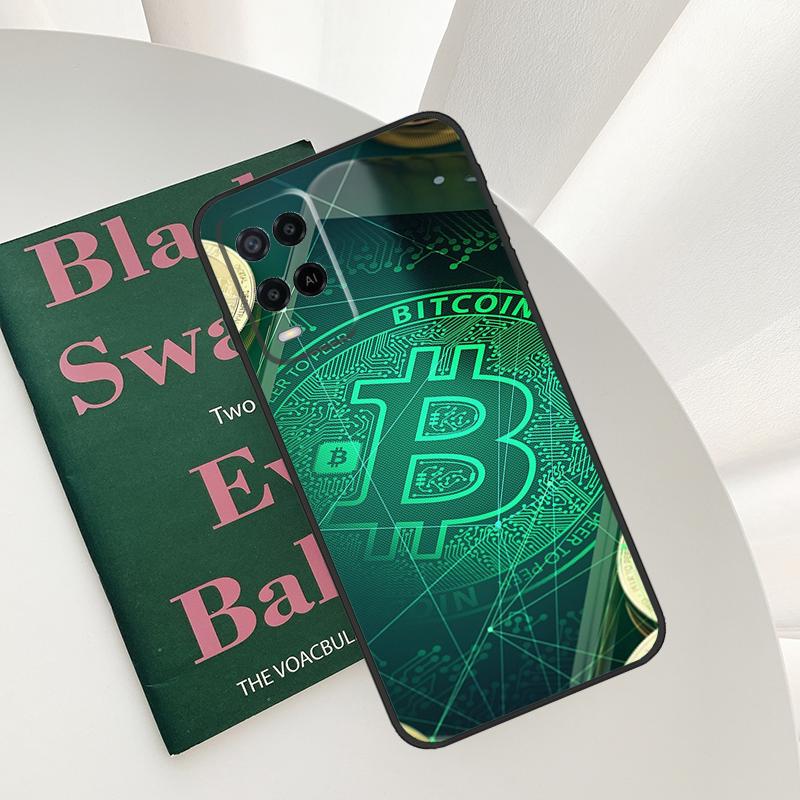 Bitcoins Coin Case For Oppo A15 A16 A17 A52 A72 A76 A96 A54 A74 A94 A54S A57S A58 A78 A98 A57 A77 Cover