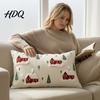 Washable Farmhouse Cushion Shells Christmas Cottage Cover Red Snowy House Pillowcase Decorative Covers Throw Pillow Case for Sofa Couch Home Decor