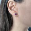 Серебряные серьги с натуральным рубином 2.146ct, фианитами (2205180)