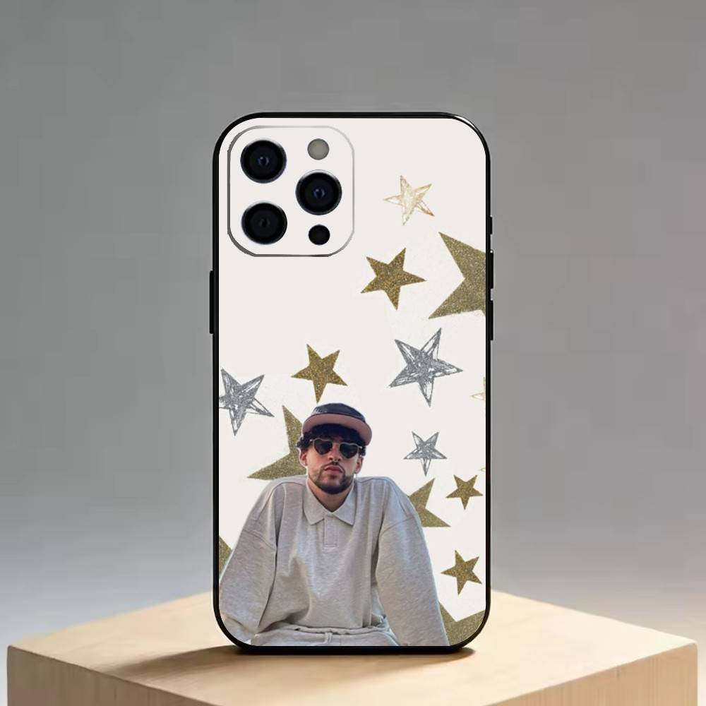 Bad Bunny Phone Case For iPhone 17,16,15,14,13,12,11 Plus,Pro Max,XS,Soft Silicone Black Cover