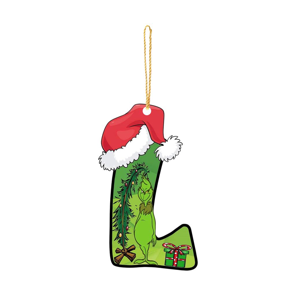 Santa 2D Flat Acrylic Christmas Tree Hanging Decoration Sports Car Decoration Flat Decoration Pendant