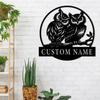 Customizable Metal Owl Wall Art Personalized Family Name Sign Hot Sale for Entryway Garden Kitchen Dining Decor