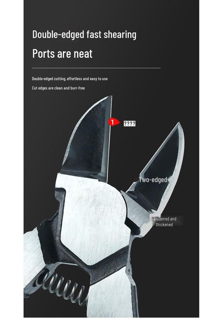 Chrome Vanadium Steel Diagonal Cutting Pliers: Pointed Nose, Flat Mouth, Mini Model for Electronics