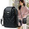 IELGY Women's Fashion Black Rhombus Messenger Mobile Phone Bag