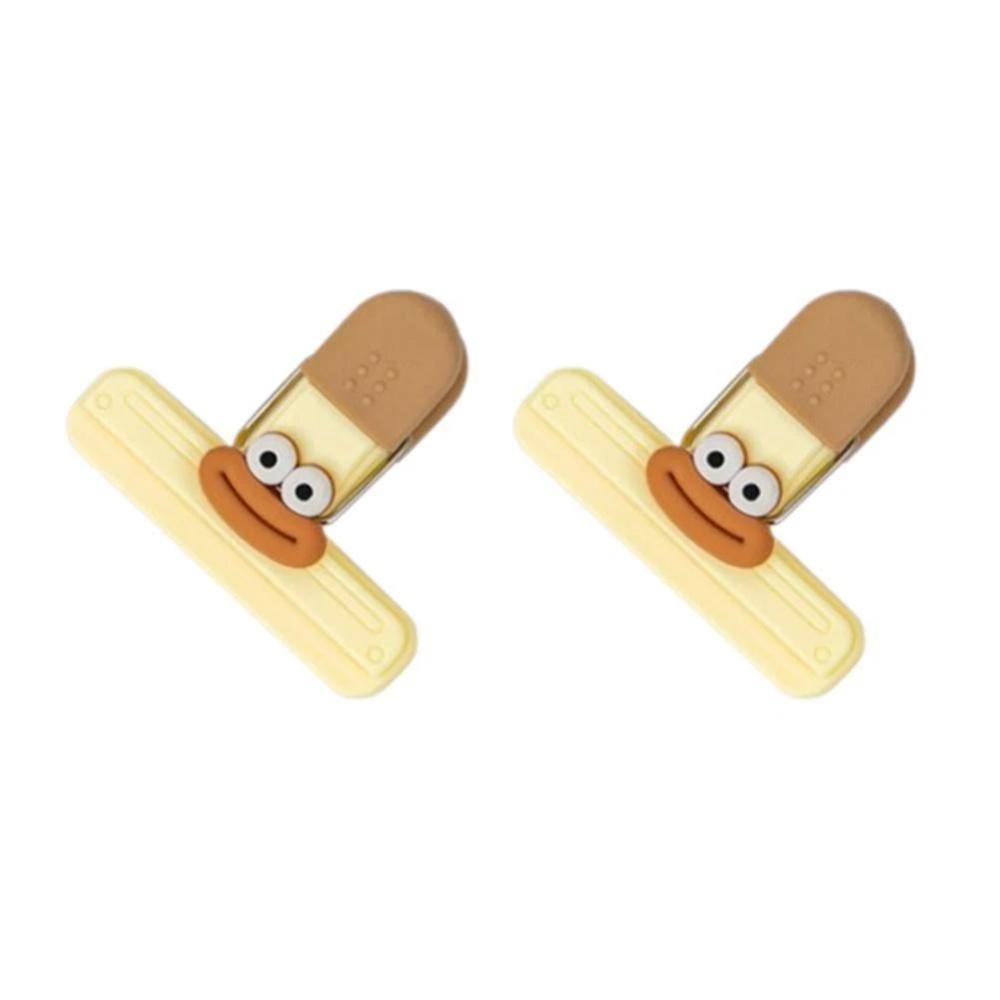 

2pcs Creative Face Bag Sealing Clip Food Snack Clip Kitchen Tools Decorative Small Clip Refrigerator Plastic Food Bag Storage