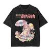 Hot Mahou Shoujo Homura Akemi Graphic Print Vintage Washed T-Shirt Men Women Cotton Streetwear Fashion Oversized Casual New Tee