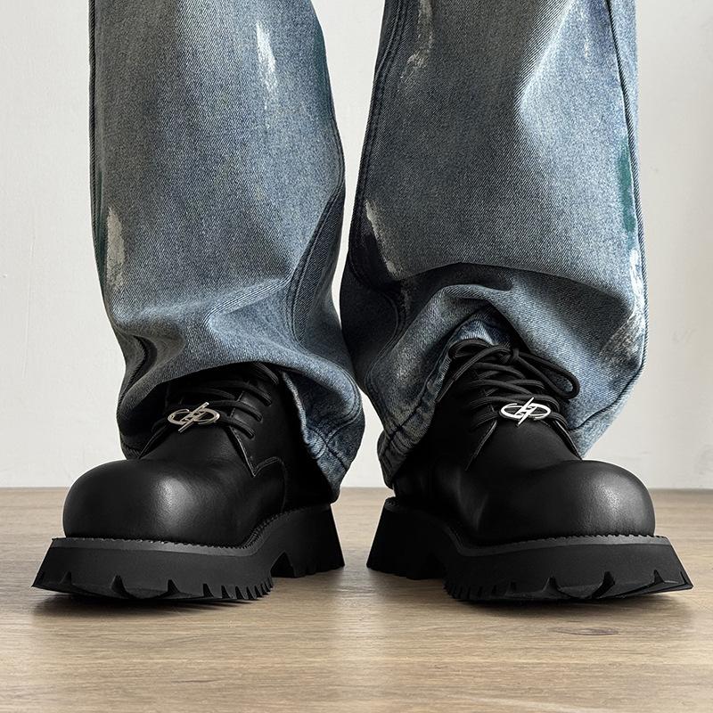 Sommer neue Derby Plateau Erhöhung Britischer Stil Kleine Lederschuhe Studenten Freizeitschuhe