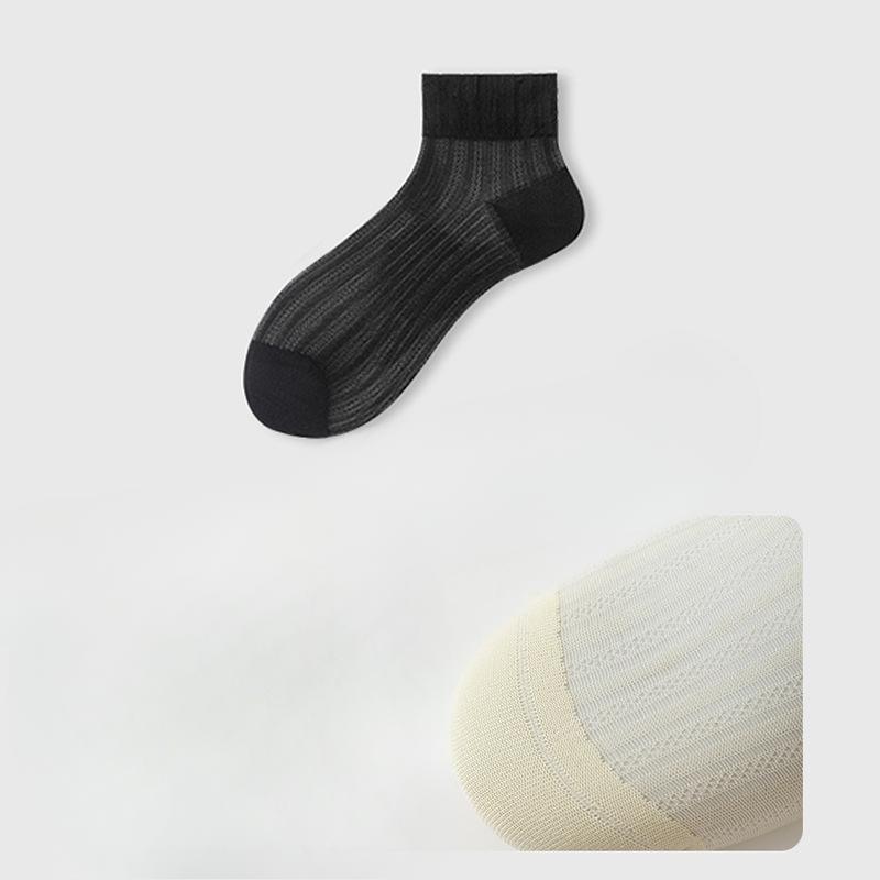 

Женские летние тонкие носки-сеточки, устойчивые к зацепкам, прочные, дышащие, бесшовные 1 pair чёрный