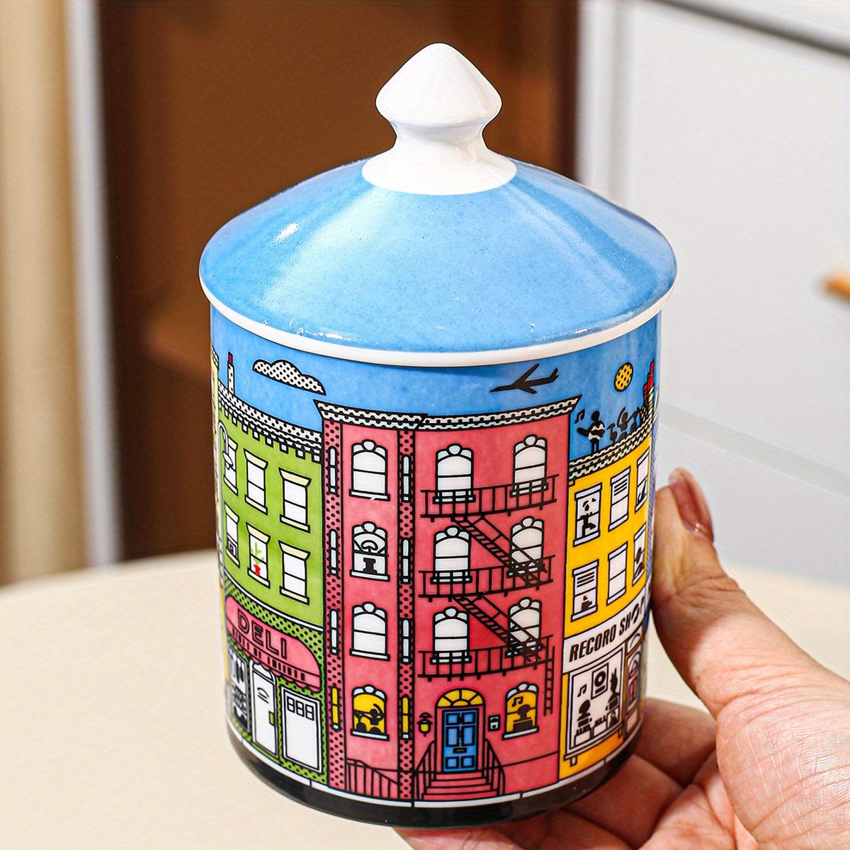 

Nordic Inspired Ceramic Storage Jar with Lid Kitchen Dining Container for Coffee Beans Tea Flour Sugar Bottle Kitchen Storage