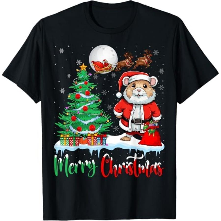 

Cute Hamster Santa Hat Xmas Lights Merry Christmas Hamster T-Shirt GIU1 Mens Womens Tank Top Sweatshirt Hoodie Longsleeve 836 Black XXXXXL різнокольоровий