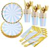 30pcs Disposable Plates Cups Birthday Decoration Disposable Tableware Disposable Party Dish Baby Shower Camping Disposable Cups