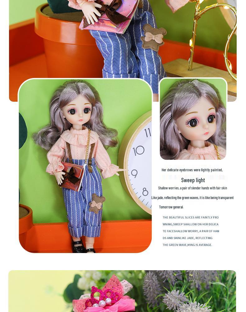 BJD 30cm Doll Set - Little Girl's Toy for Kindergarten Training & Birthday Gift