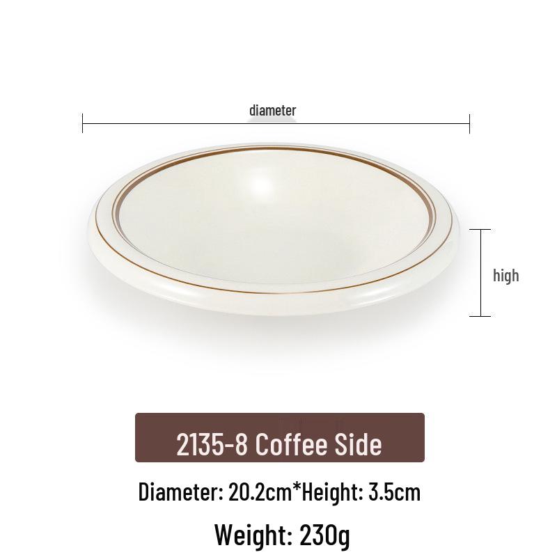 Melamine Round Flanged Plate - Imitation Porcelain Deep Soup Dish for Restaurants and Hotels