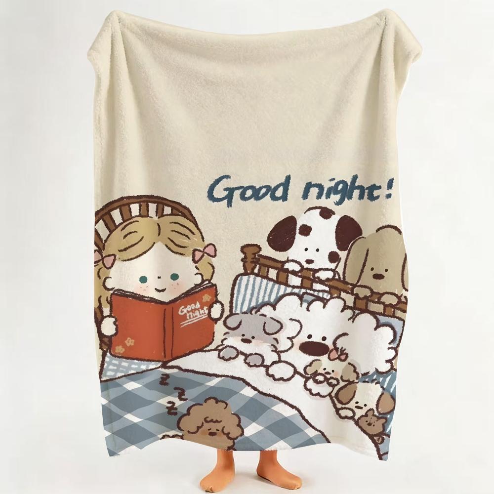 Illustrator Miiiiichan Throw Flannel Throw Blanket Suitable for Sofa Living Room Bedroom