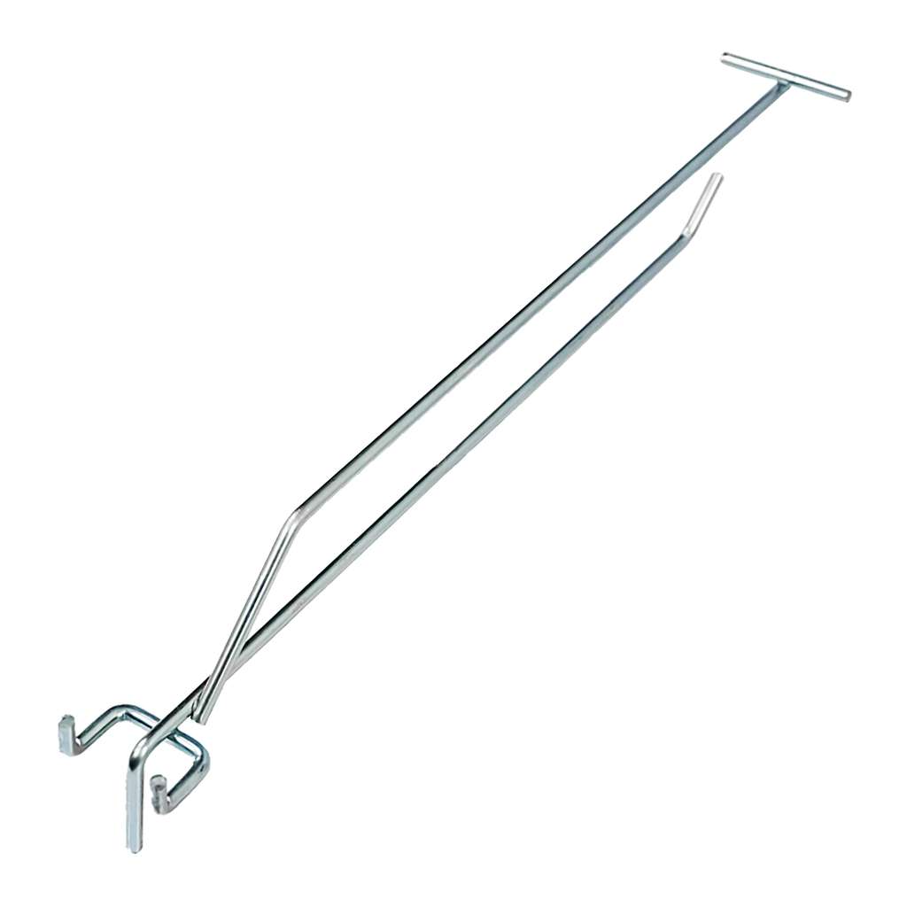 Single hanger with a bracket for a price tag for perforation EURO Mega-M L-25cm fi4 zinc N