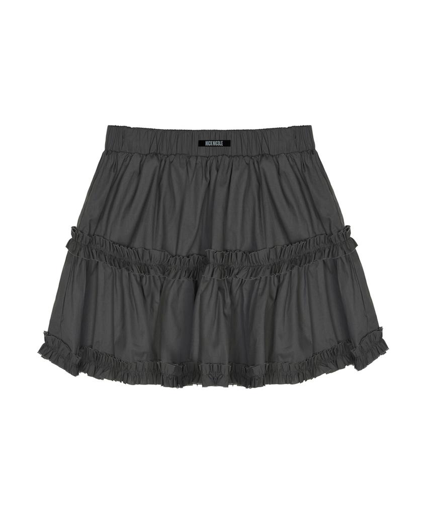 Nigaennikol Trendy Ruffle Mini Skirt_Charcoal