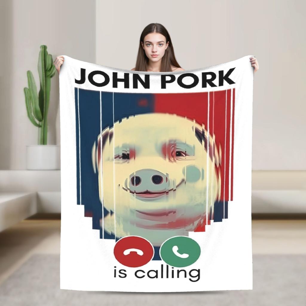 John Pork se setkává s velkým problémem 80. léta Dekorační fleecové textilie na přikrývky Přenosná lehká tenká deka na postel Kancelářská přikrývka