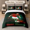 Set Biancheria da Letto Personalizzato Modello Cristiano Ronaldo, Stampa Nome Testo 1 Copripiumino più 2 Federe Tessile per la Casa