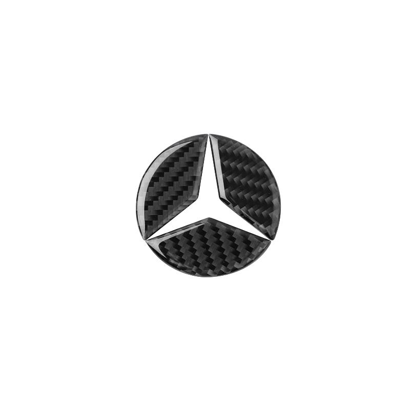 GLC GLB 45/49mm Carbon Fiber Car Steering Wheel Emblem Sticker For Mercedes Benz AMG W206 W204 W205 W212 W213 W221 W222 W223 W2