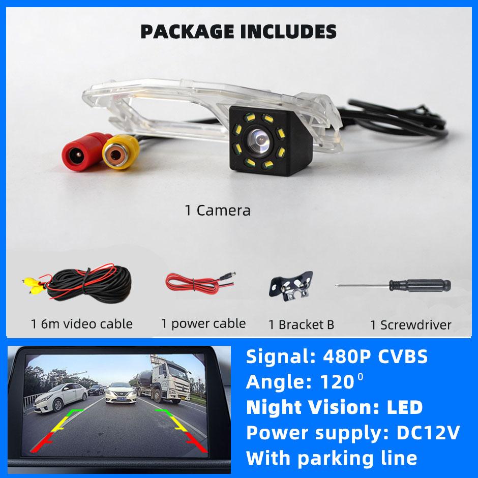

QXNY HD Rear View Backup Camera Reverse License Plate Light Parking Fits Honda Odyssey 2009 2010 2011 2012 2013..