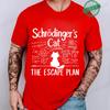 Men's Summer Casual Shirt Funny Cat Escape Plan Science Design T-Shirt Men's Physics Science Nerd Geek Short Sleeve T-Shirt Tops