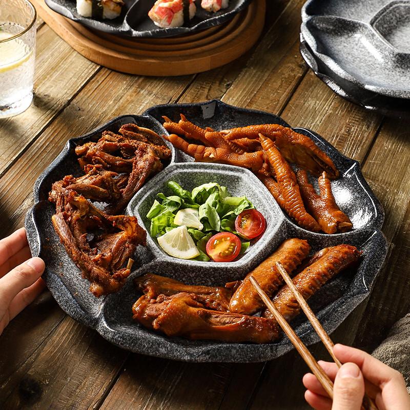 Deou Sternenmuster Japanische Keramik Vierfache Servierplatte