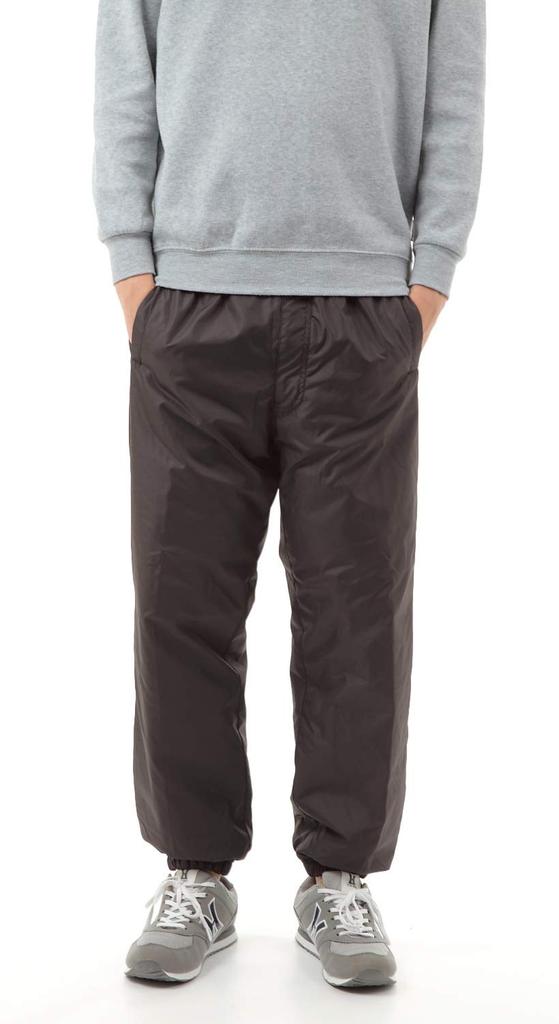 Onion Cross Men's Padded Shaka Pants, Nylon Pants, Cold Weather, Water-Repellent, Windproof, Extra Warm, Hopping Pants (Black, L)