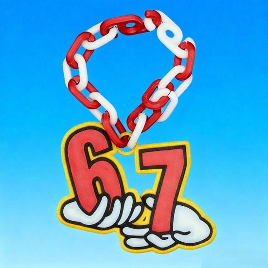 67 Necklace Holiday Accessory Bright Cheerful Design Elf Pranks 3D Printed Necklace Kids Elf Props On
