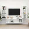 TV Stand - Exclusive Home - 3-piece Set - Matte White - Engineered Wood - Large Storage