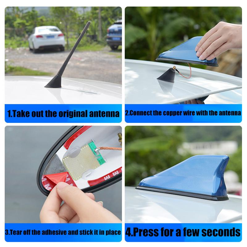 Car Shark Fin Antenna Auto Radio Signal Aerials Car Roof Antennas FM Signal Design Aerials Antenna for All Car Auto Accessories