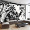 Extrem großes Wikingerkrieger-Wandteppich, Nordische Kampfszene Mit Runensymbolen Und Axt-Design, Für Man Cave Wohnzimmer-Dekoration