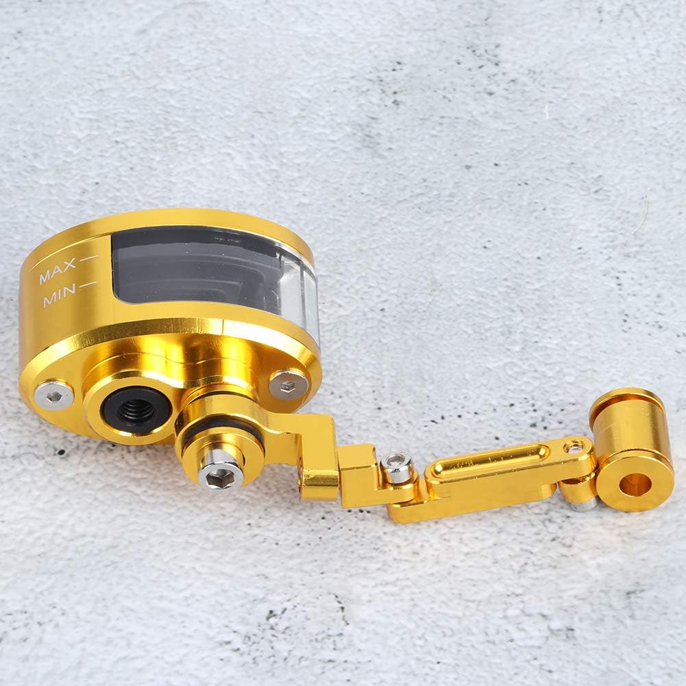 Qiilu Brake Oil Cup, Front Brake Fluid Reservoir CNC Aluminum Motorcycle Motorcbike Oil Cup Set Fit for ZX 6R 9R 10R(Gold)