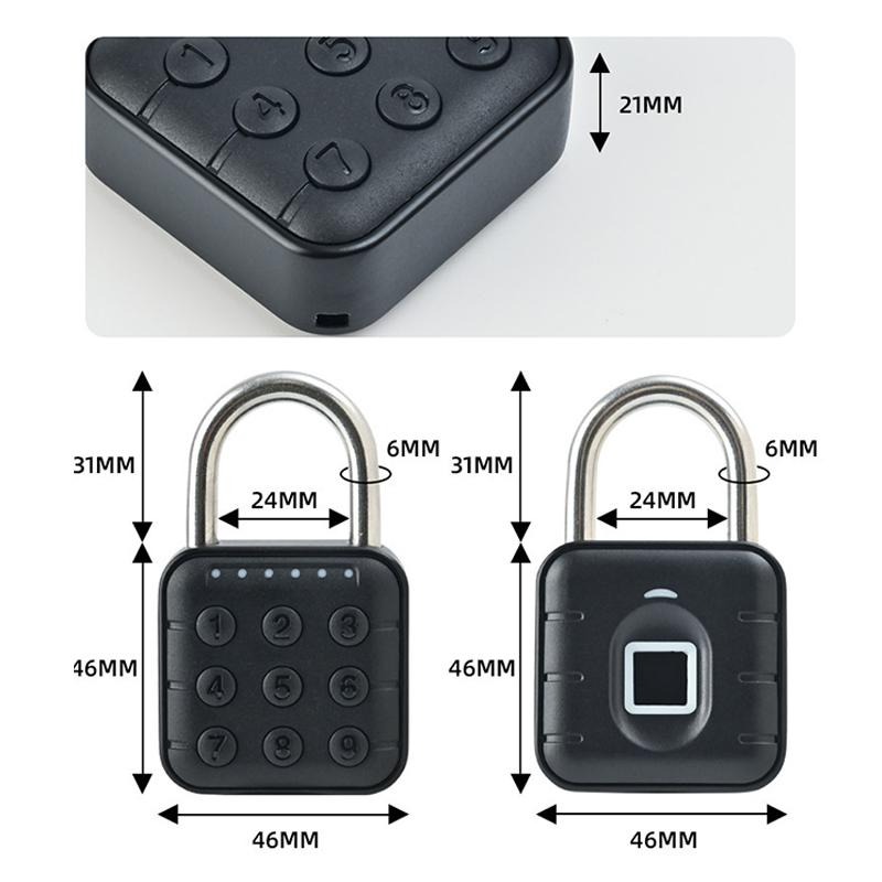 Serratura Intelligente Biometrica a Impronta Digitale Serratura Intelligente per Porta Senza Chiave Sblocco Rapido Lucchetto Antifurto Impermeabile IP67 Sicurezza Domestica da Viaggio