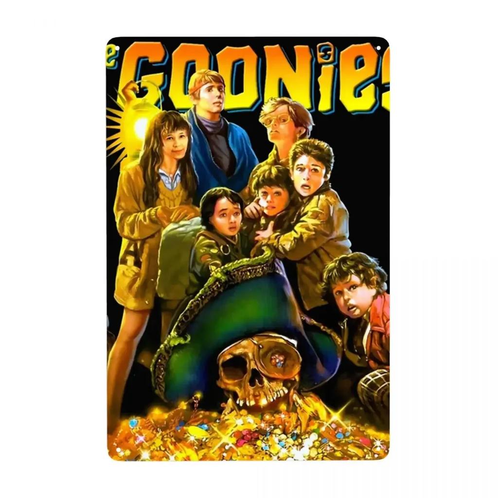 Die Goonies Abenteuerkomödie Film Metallschild Vintage Blech Dekorative Schilder Plakette Tor Garten Hof Man Cave Bar Wandkunst Dekor