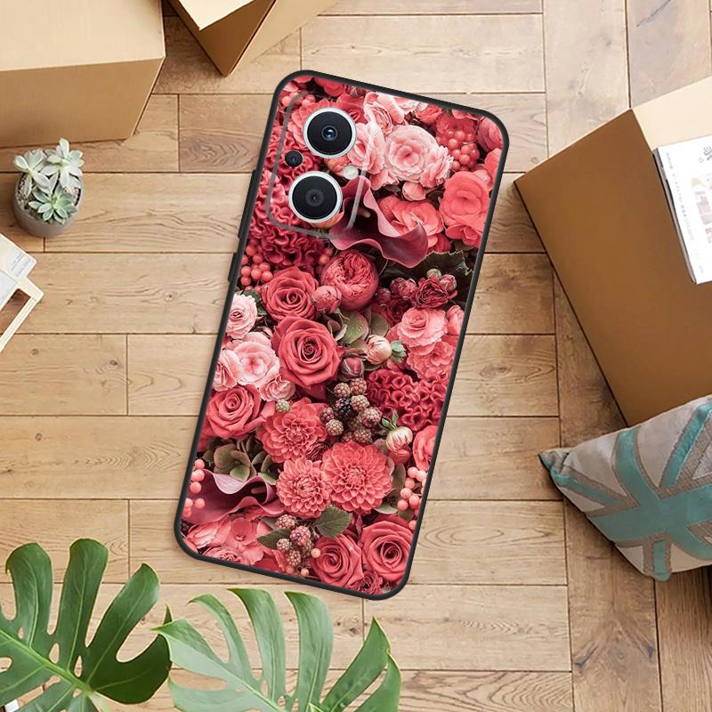 Flower Red Rose Case For OPPO Reno 13F 14F 12F 10 11 12 13 14 Pro 8T 7 8 Lite OPPO Find X9 X6 X5 X8 Pro Cover
