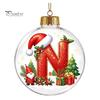 Winter Holiday Party Supplies 26?Letter Acrylic Christmas Ball Ornament, 3D Crystal Style Alphabet Decorative Ornaments for Fireplace Hanging