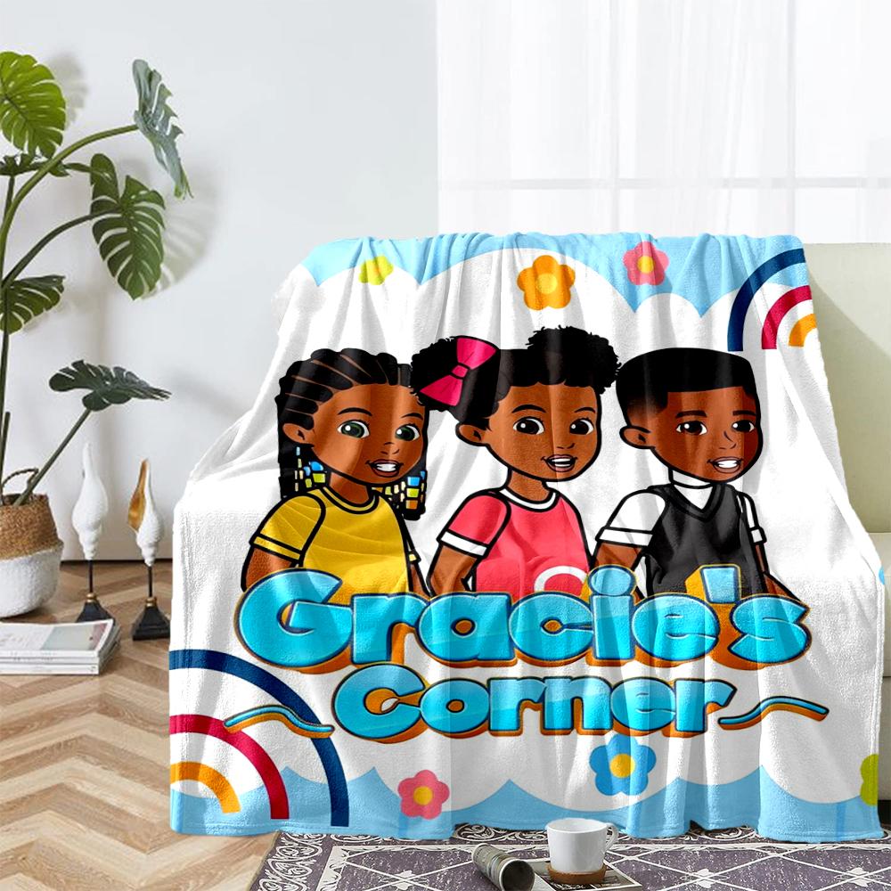 Gracie's Corner Theme Printed Blanket - Perfect for Couch, Bed, Travel & Outdoor Use | Machine Washable, Cozy & Durable.