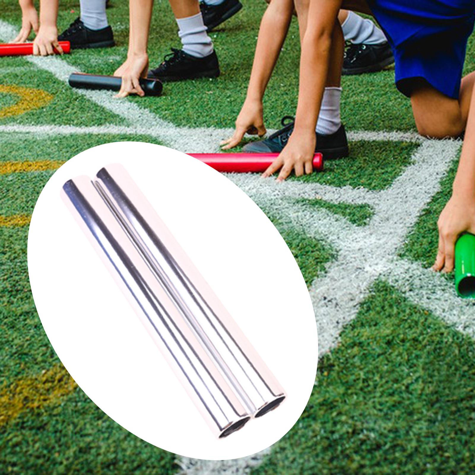 2 Aluminum Alloy Pieces Hollow Relay Sticks серебряный