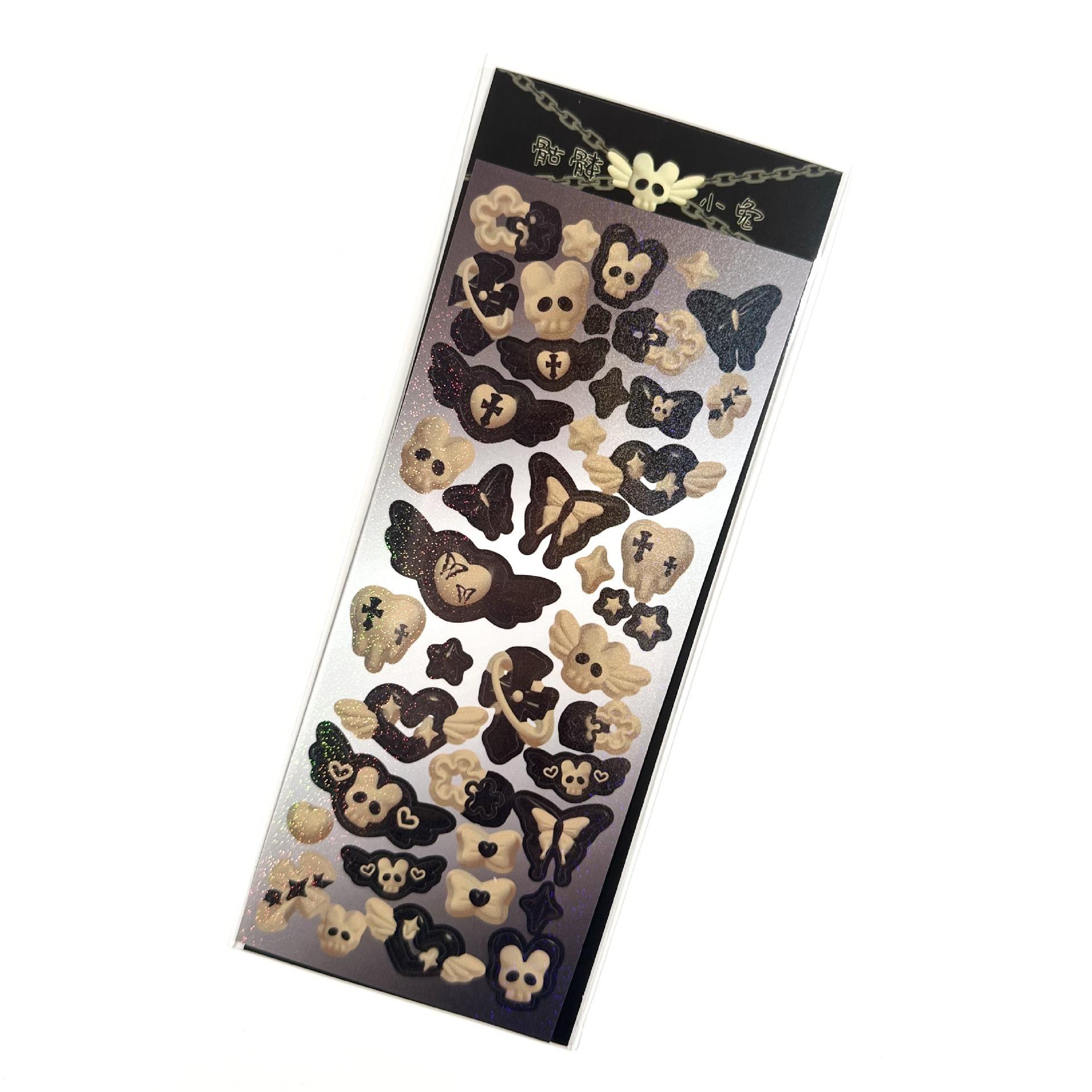 

Наклейка с изображением черепа и кролика Sweet Yafeng Love Cross Goo Card Hand Account Laser Sticker