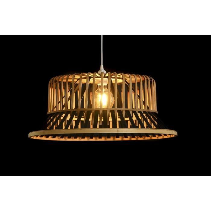 Suspension - Marron et Noir - Bambou - 50W - 60x60x25 cm