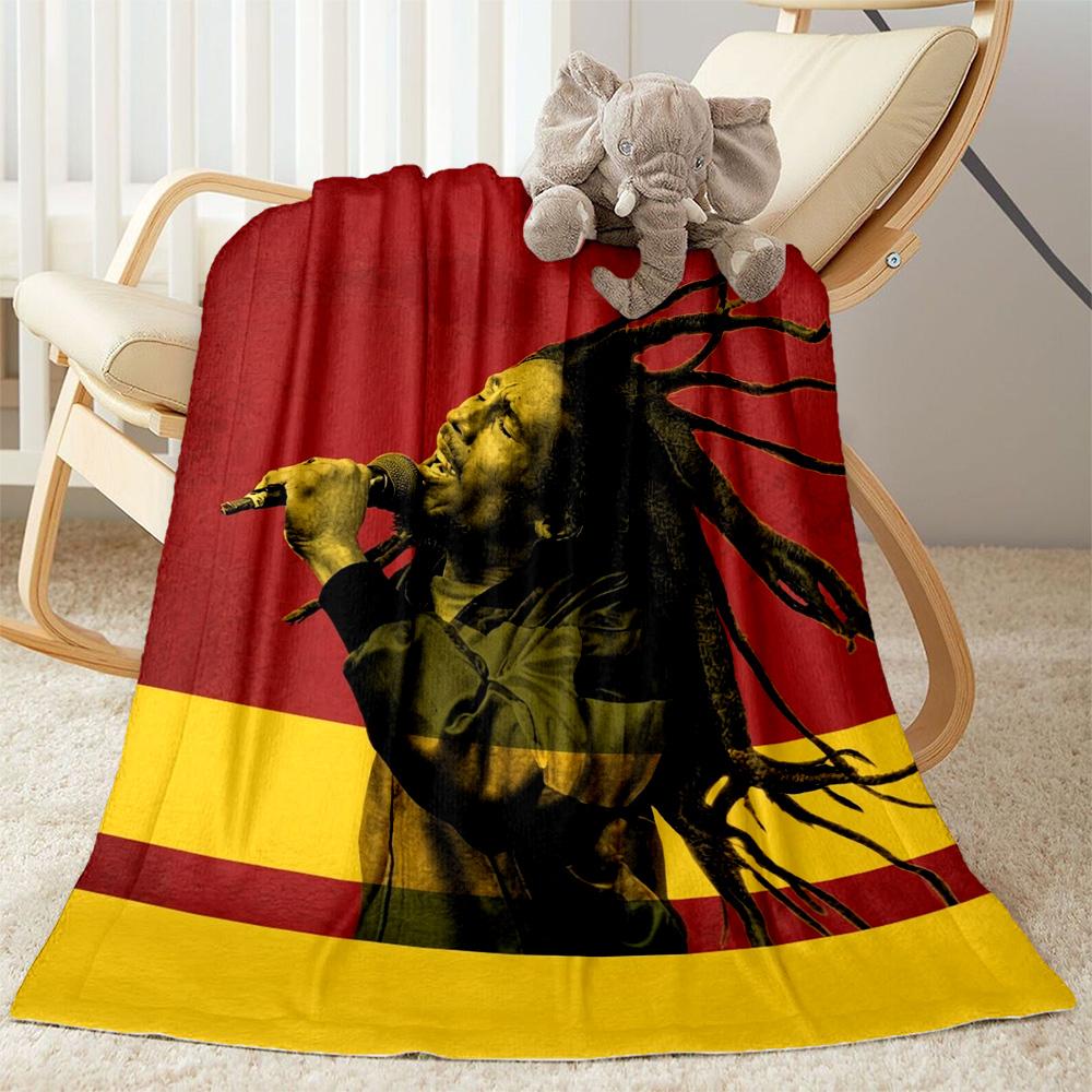 Bob Marley Marley Reggae Guitar Music Blanket Soft Cozy Perfect For Couch Chair Bed Four Seasons Multipurpose Modern Style Birthday Christmas Gift Bla