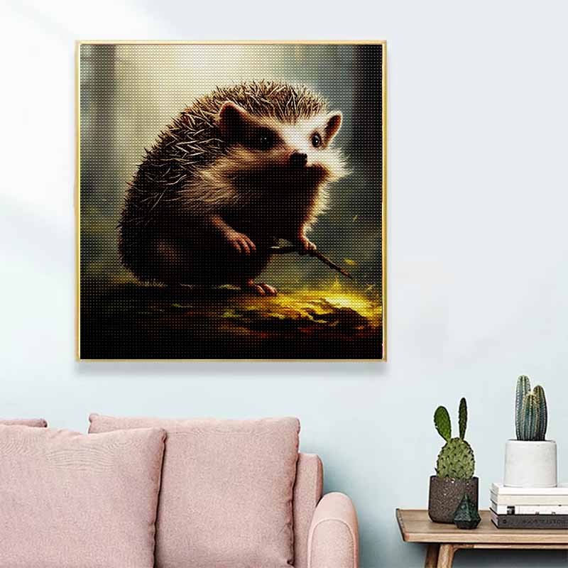 New Arrival 5D DIY Full Circle Diamond Painting "Hedgehog" Embroidery Cross Stitch Home Decor Gift