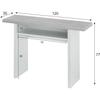 TAVOLO Folding Side Table / Console - Concrete Gray Melamine - L 120 X D 35/70 X H 75/77 Cm