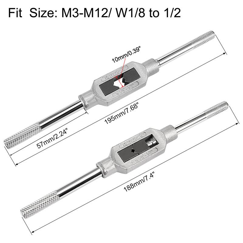 Adjustable Hand Tap Wrench Holder M1-M12 Thread Handle Tapping Reamer Tool for Taps and Die Set Straight Wrench Tapping Tools