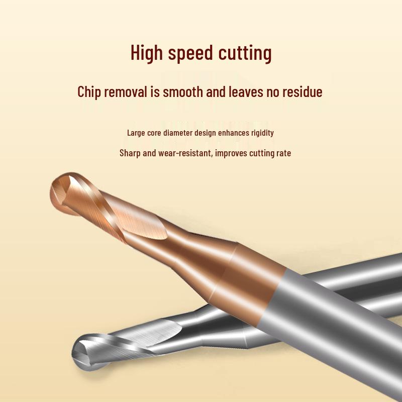 Tiangong Wolframová ocel R0.5 Kulová fréza 0.75 Legovaný krček, 2břitá, 55° Potažená, Prodloužená Hluboká drážka 1, 1.25