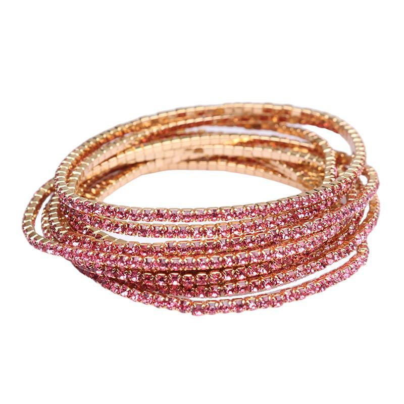 European & American Style Colorful Zircon Diamond Elastic Tennis Bracelet